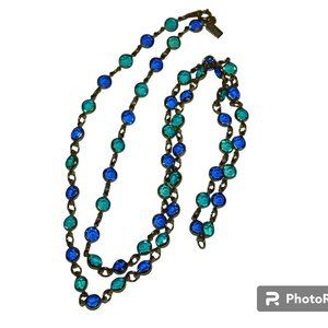 Two Sisters Vintage Aqua & Blue Necklace